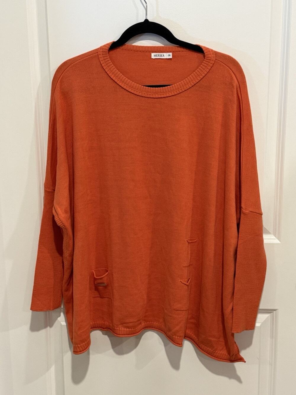 Mersea Catalina Sweater Women’s One Size Orange Oversized Lagenlook Tunic Top OS